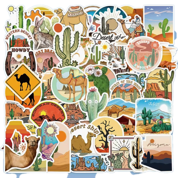 50 autocollants désert pour décorer arnet et journal de c=voyage 912 horizons