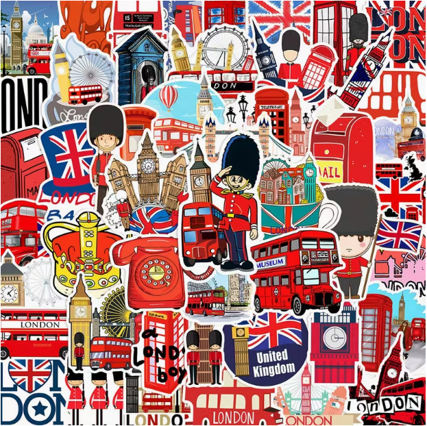 autocollants londres pour décorer carnet  de voyage et journaling 912 horizons