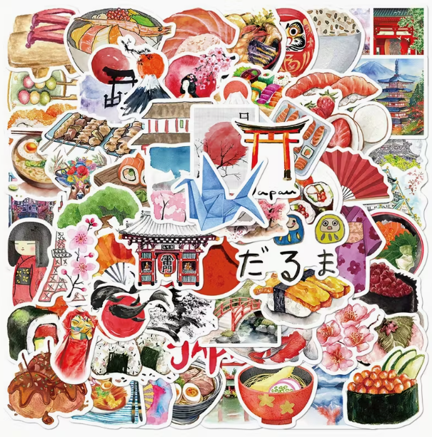 64 autocollants japon 912 horizons carnet de voyage et journaling 
