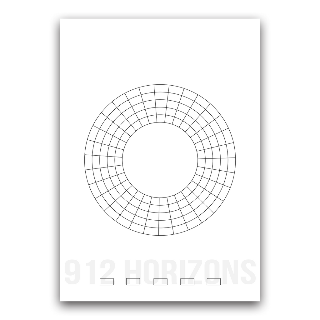 Mood tracker circulaire 5 cercles à imprimer – fiche PDF téléchargeable pour bullet journal, planner ou carnet de suivi des émotions et du bien-être.