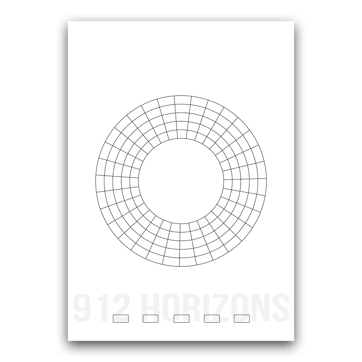 Mood tracker circulaire 5 cercles à imprimer – fiche PDF téléchargeable pour bullet journal, planner ou carnet de suivi des émotions et du bien-être.