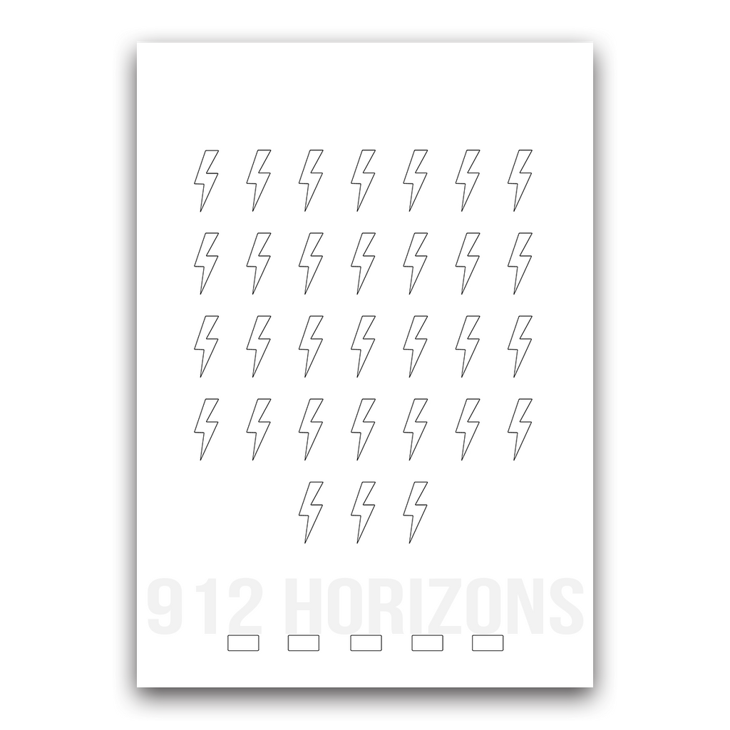 Mood tracker éclair à imprimer – fiche PDF téléchargeable pour bullet journal, planner ou carnet de suivi des émotions et du bien-être.