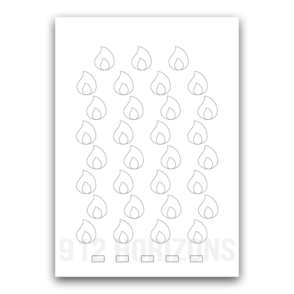 Mood tracker flamme à imprimer – fiche PDF téléchargeable pour bullet journal, planner ou carnet de suivi des émotions et du bien-être.