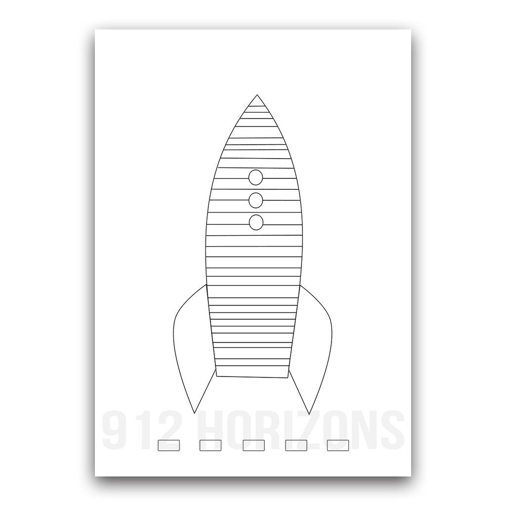 Mood tracker fusée à imprimer – fiche PDF téléchargeable pour bullet journal, planner ou carnet de suivi des émotions et du bien-être.