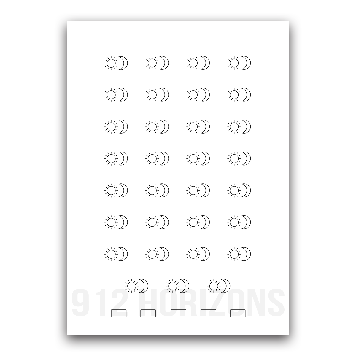 Mood tracker lune et soleil à imprimer – fiche PDF téléchargeable pour bullet journal, planner ou carnet de suivi des émotions et du bien-être.