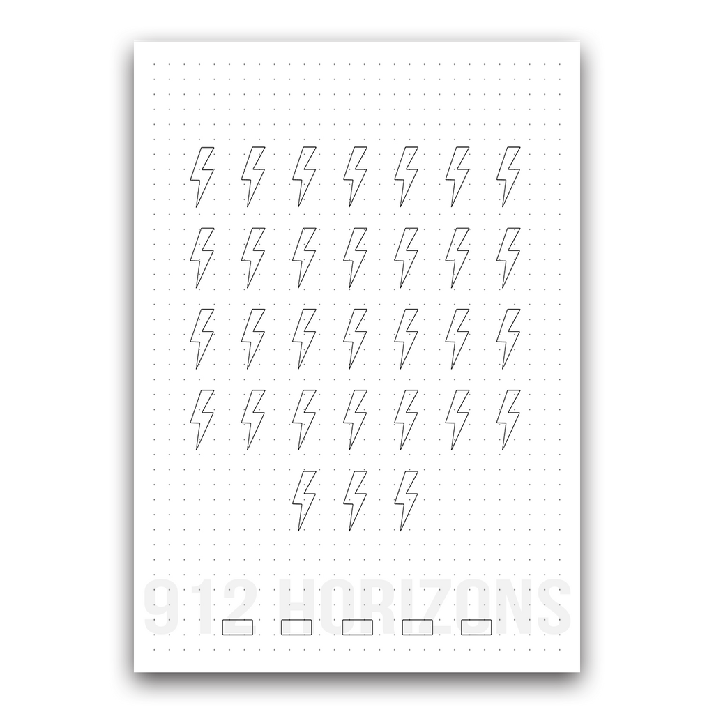 Page de mood tracker pour bullet journal et suivi de bien-être quotidien à télécharger eclairs