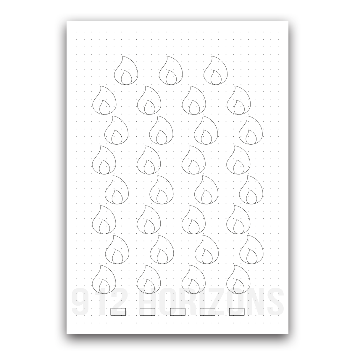 Page de mood tracker pour bullet journal et suivi de bien-être quotidien à télécharger flamme