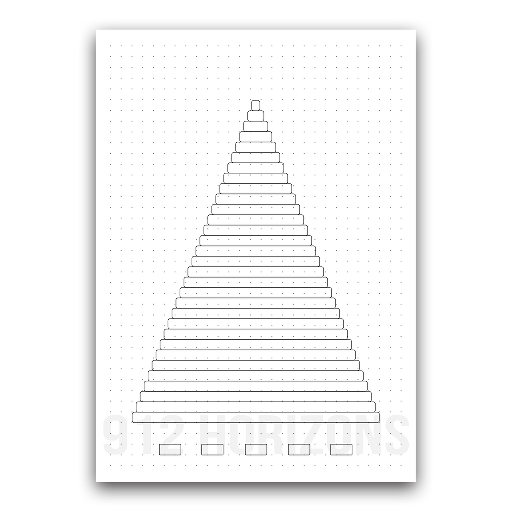 Page de mood tracker pour bullet journal et suivi de bien-être quotidien à télécharger pyramide